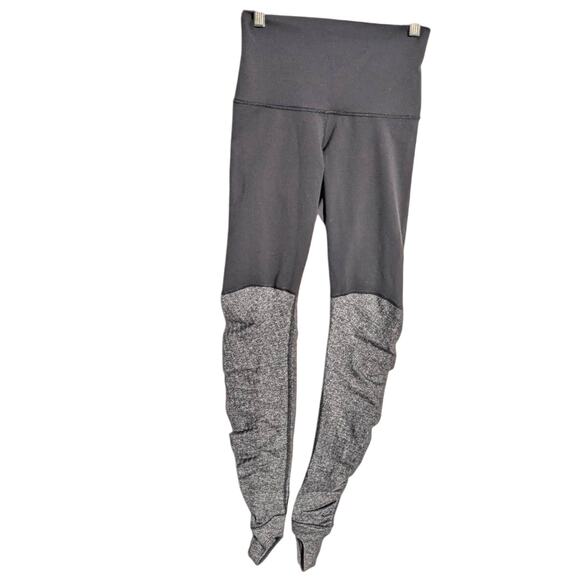 Lululemon Wunder Under Pants Stirrups Leggings Black & Gray Yoga - Picture 2 of 5